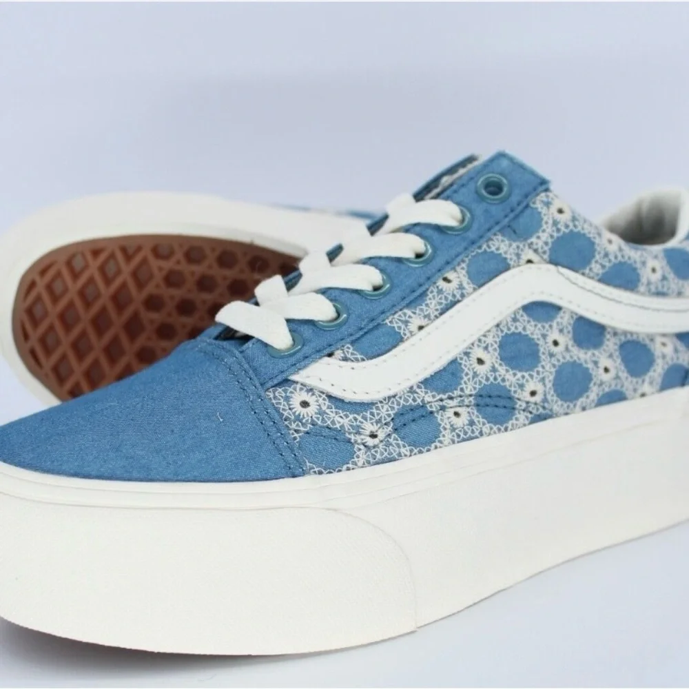 NWT Vans Denim Mix Blue Old Skool Stac - Picture 2 of 7